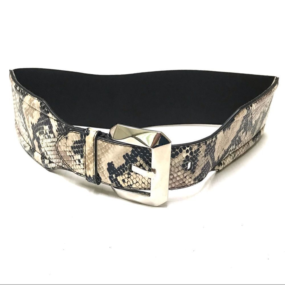 WHBM Faux snakeskin wide stretchy belt S‎